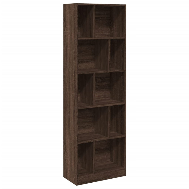 vidaXL barna tölgy színű szerelt fa könyvszekrény 57 x 28,5 x 174 cm