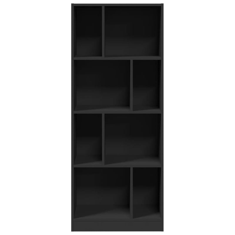 vidaXL fekete szerelt fa könyvszekrény 57 x 28,5 x 141 cm