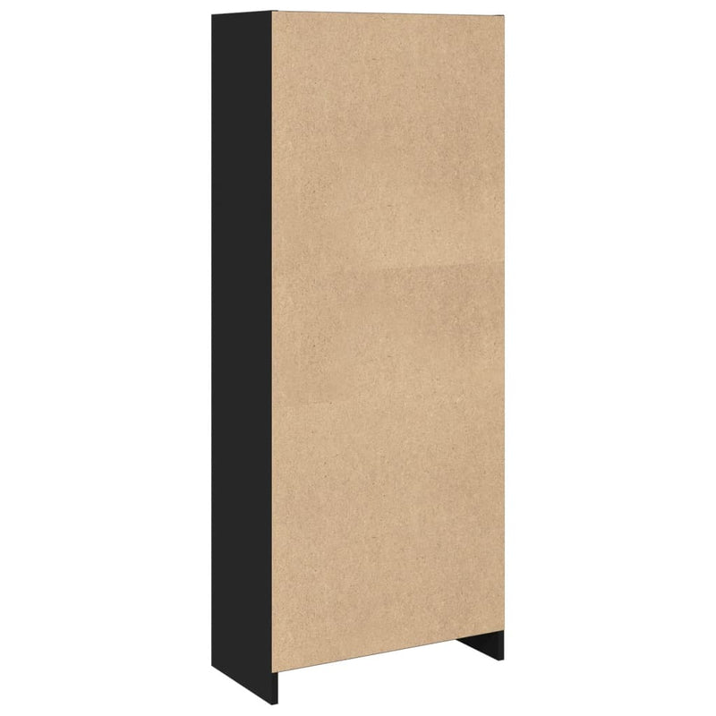 vidaXL fekete szerelt fa könyvszekrény 57 x 28,5 x 141 cm