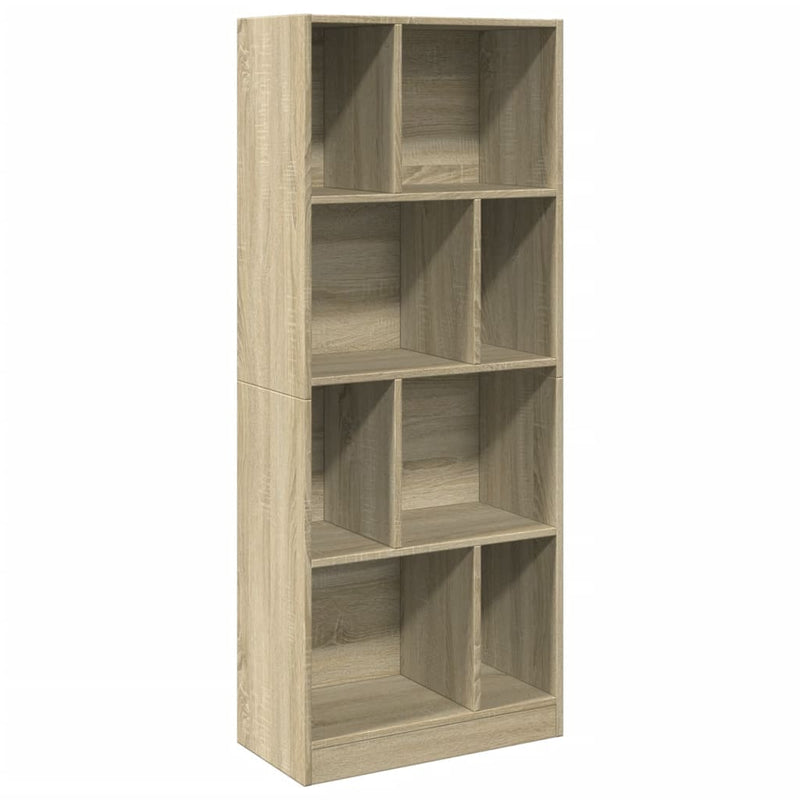 vidaXL sonoma tölgy színű szerelt fa könyvszekrény 57 x 28,5 x 141 cm