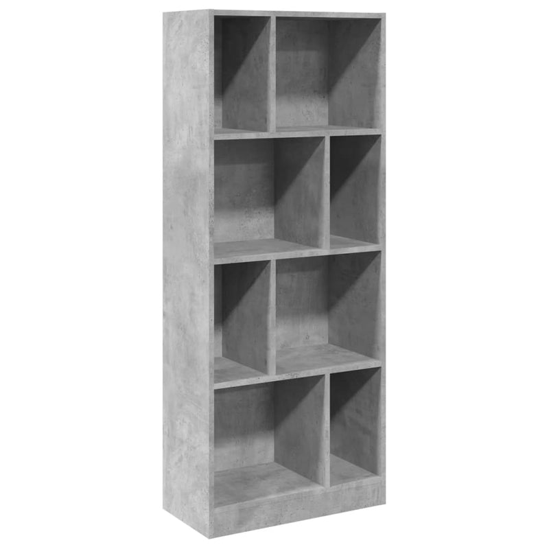 vidaXL betonszürke szerelt fa könyvespolc 57 x 28,5 x 141 cm