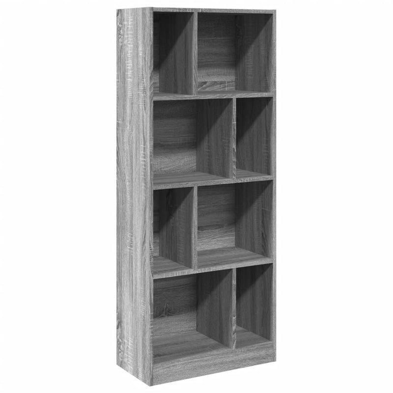 vidaXL szürke sonoma színű szerelt fa könyvespolc 57 x 28,5 x 141 cm