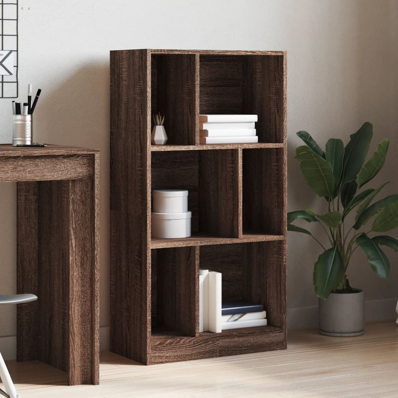 vidaXL barna tölgy színű szerelt fa könyvszekrény 57x28,5x107,5 cm