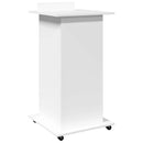 vidaXL fehér szerelt fa állópult kerékkel és fiókkal 55 x 55 x 107 cm