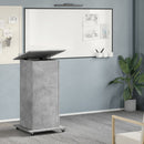 vidaXL betonszürke szerelt fa állópult kerékkel és fiókkal 55x55x107cm