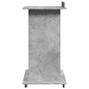 vidaXL betonszürke szerelt fa állópult kerékkel és fiókkal 55x55x107cm