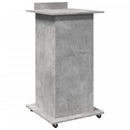 vidaXL betonszürke szerelt fa állópult kerékkel és fiókkal 55x55x107cm