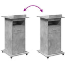 vidaXL betonszürke szerelt fa állópult kerékkel és fiókkal 55x55x107cm