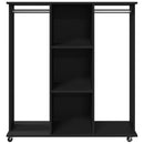 vidaXL fekete szerelt fa ruhásszekrény kerékkel 102 x 38 x 110 cm