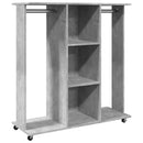 vidaXL betonszürke szerelt fa ruhásszekrény kerékkel 102 x 38 x 110 cm