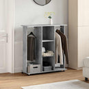 vidaXL betonszürke szerelt fa ruhásszekrény kerékkel 102 x 38 x 110 cm