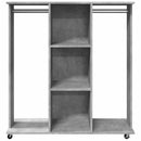 vidaXL betonszürke szerelt fa ruhásszekrény kerékkel 102 x 38 x 110 cm