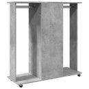 vidaXL betonszürke szerelt fa ruhásszekrény kerékkel 102 x 38 x 110 cm