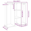 vidaXL szürke sonoma szerelt fa ruhásszekrény kerékkel 102x38x110 cm