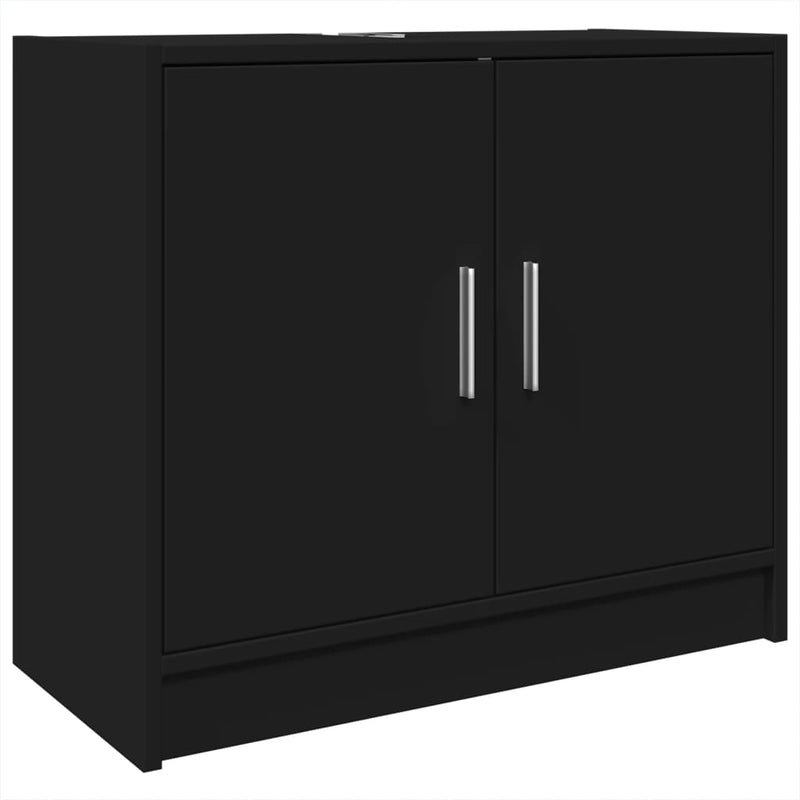 vidaXL fekete szerelt fa mosdószekrény 63 x 29 x 55 cm