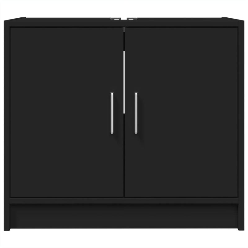 vidaXL fekete szerelt fa mosdószekrény 63 x 29 x 55 cm