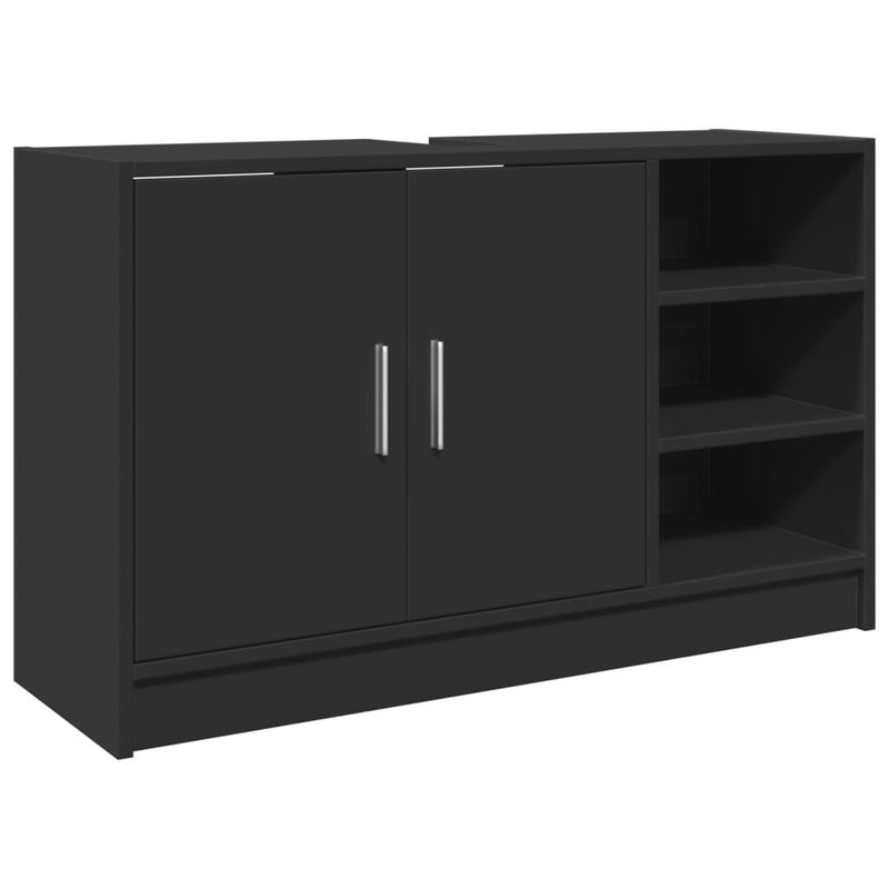vidaXL fekete szerelt fa mosdószekrény 90 x 29 x 55 cm