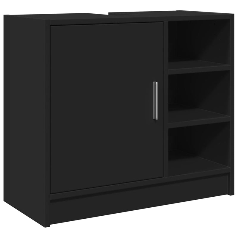 vidaXL fekete szerelt fa mosdószekrény 63 x 29 x 55 cm