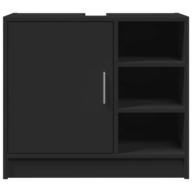 vidaXL fekete szerelt fa mosdószekrény 63 x 29 x 55 cm