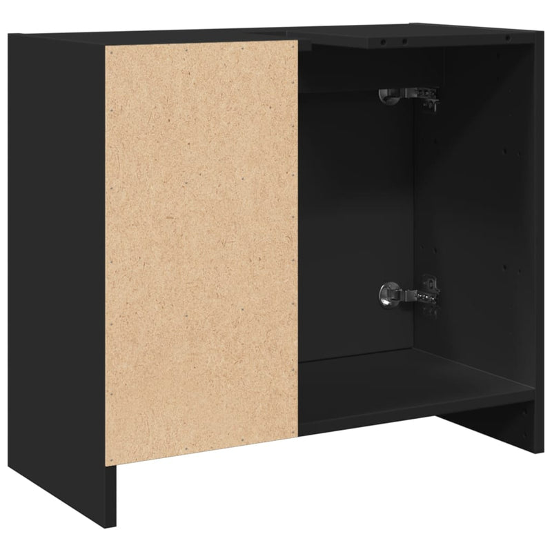 vidaXL fekete szerelt fa mosdószekrény 63 x 29 x 55 cm