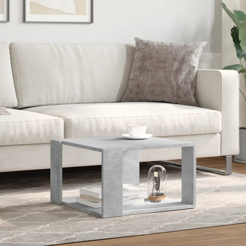 vidaXL betonszürke szerelt fa dohányzóasztal 51,5 x 51,5 x 30 cm