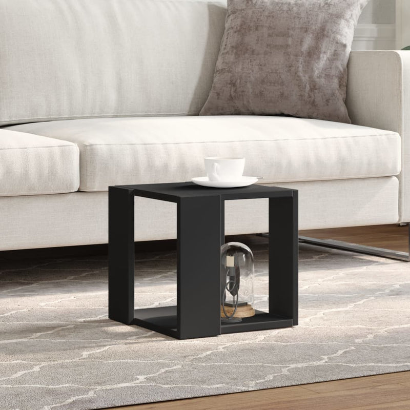 vidaXL fekete szerelt fa dohányzóasztal 32 x 32 x 30 cm