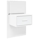 vidaXL fehér falra szerelhető éjjeliszekrény LED-világítással