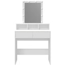 vidaXL fehér fésülködőasztal LED-del 80 x 41 x 144,5 cm