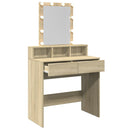 vidaXL sonoma tölgy színű fésülködőasztal LED-del 80 x 41 x 144,5 cm