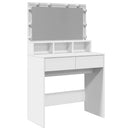 vidaXL fehér fésülködőasztal LED-del 80 x 41 x 134,5 cm