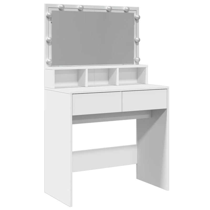 vidaXL fehér fésülködőasztal LED-del 80 x 41 x 134,5 cm