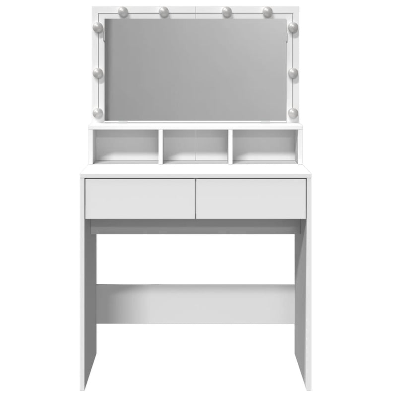 vidaXL fehér fésülködőasztal LED-del 80 x 41 x 134,5 cm