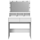 vidaXL fehér fésülködőasztal LED-del 80 x 41 x 134,5 cm