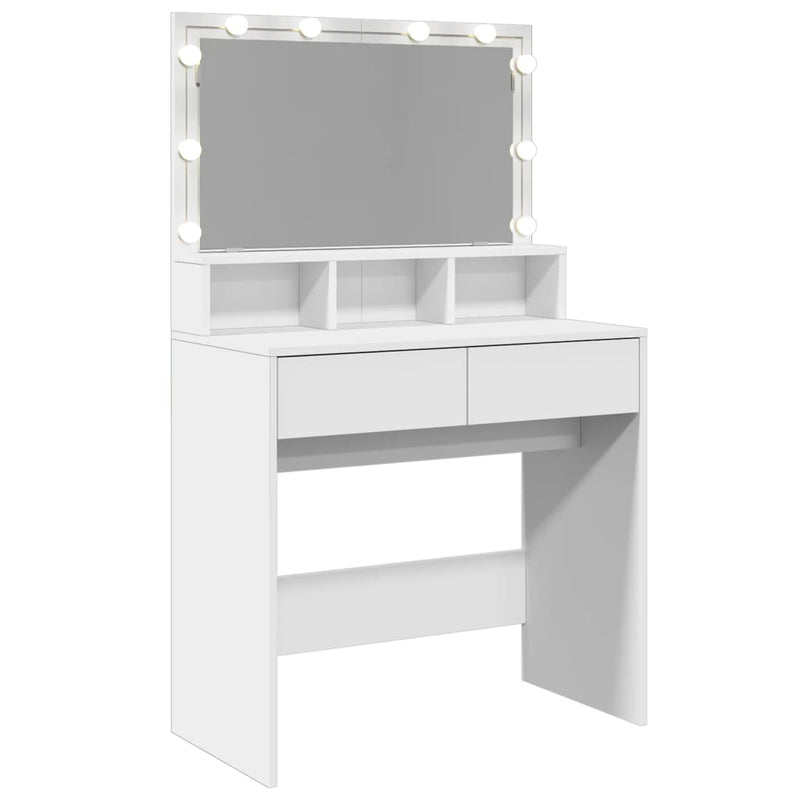vidaXL fehér fésülködőasztal LED-del 80 x 41 x 134,5 cm