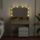 vidaXL sonoma tölgy színű fésülködőasztal LED-del 80 x 41 x 134,5 cm