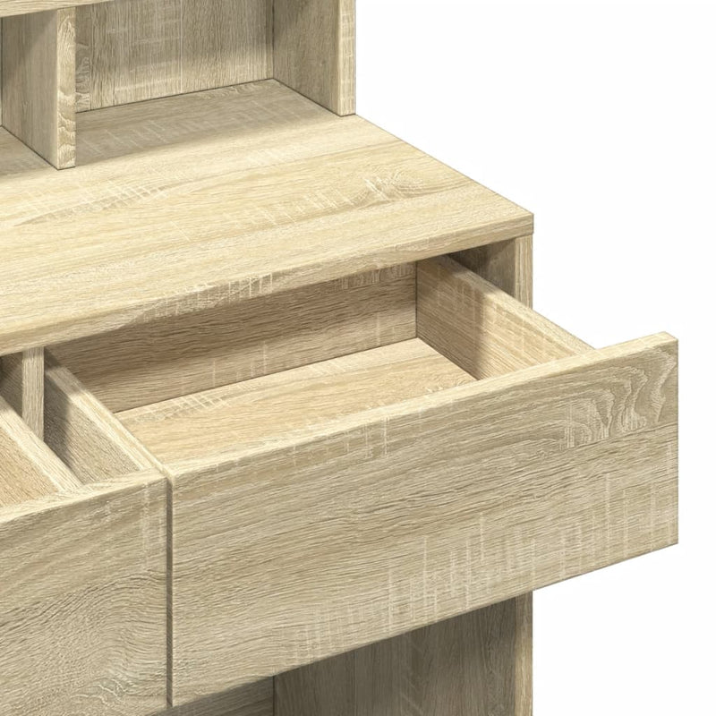 vidaXL sonoma tölgy színű fésülködőasztal LED-del 80 x 41 x 134,5 cm