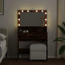 vidaXL füstös tölgy színű fésülködőasztal LED-del 80 x 41 x 134,5 cm