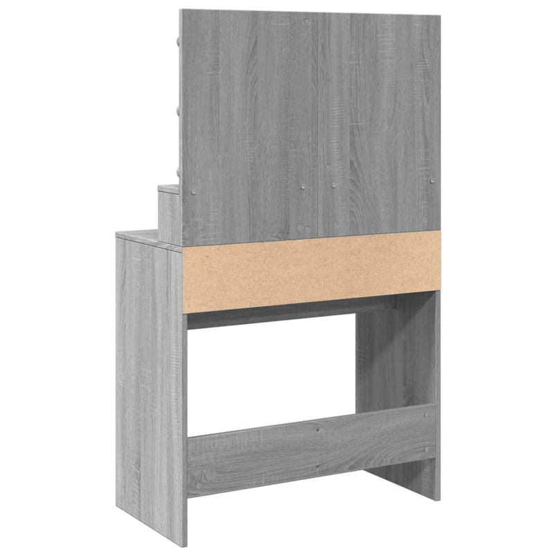 vidaXL szürke sonoma színű fésülködőasztal LED-del 80 x 41 x 134,5 cm