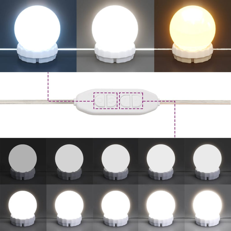 vidaXL szürke sonoma színű fésülködőasztal LED-del 80 x 41 x 134,5 cm