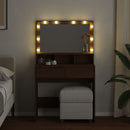 vidaXL barna tölgy színű fésülködőasztal LED-del 80 x 41 x 134,5 cm