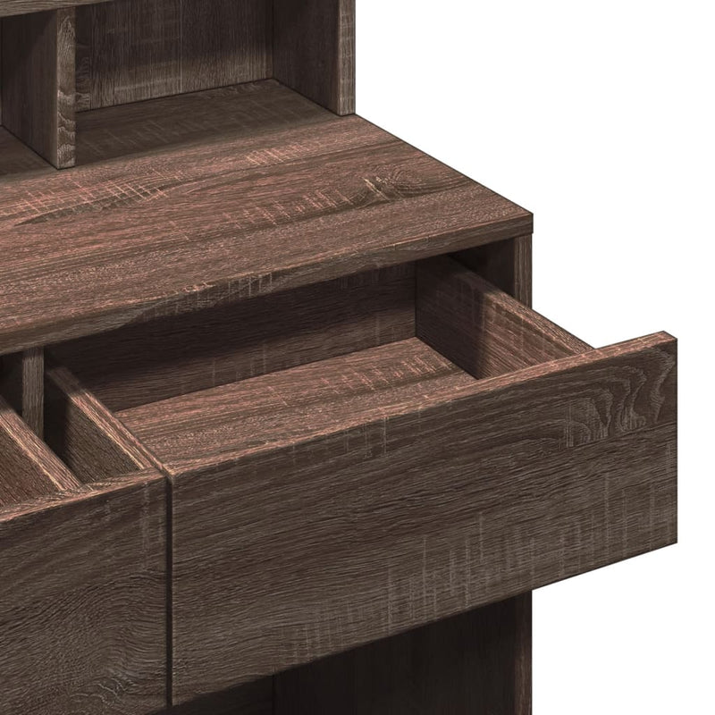 vidaXL barna tölgy színű fésülködőasztal LED-del 80 x 41 x 134,5 cm