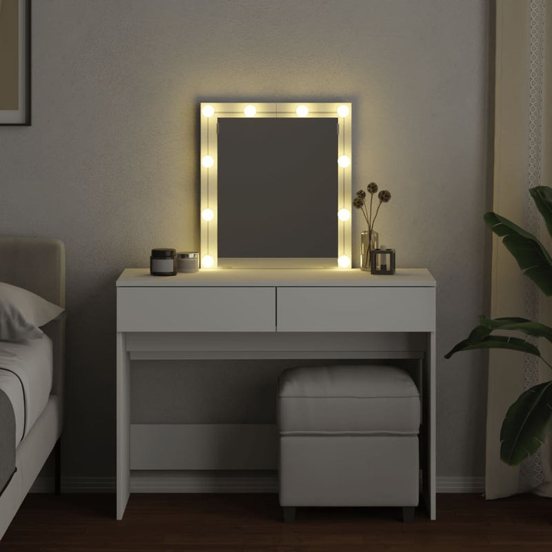 vidaXL fehér fésülködőasztal LED-del 100 x 40 x 130 cm