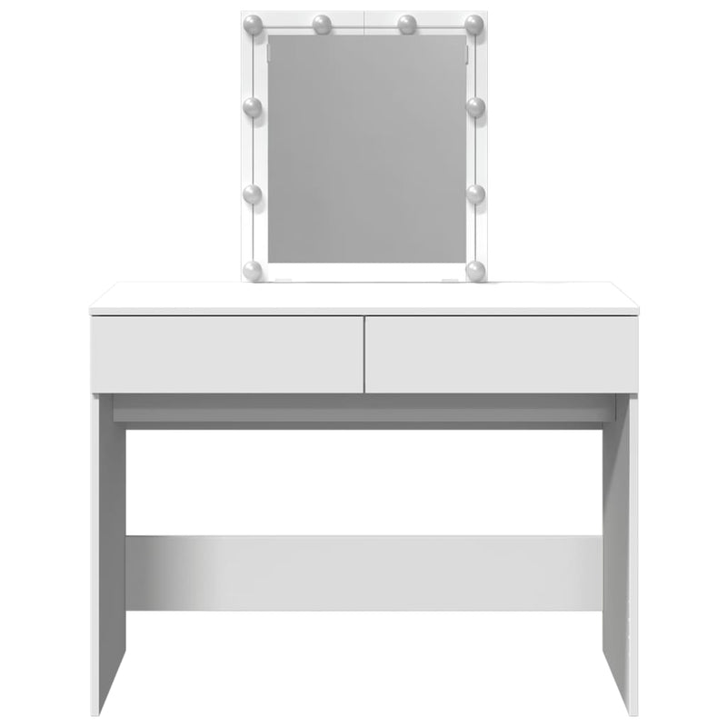 vidaXL fehér fésülködőasztal LED-del 100 x 40 x 130 cm