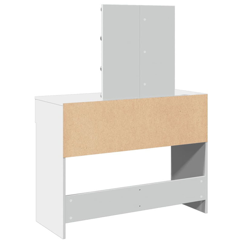 vidaXL fehér fésülködőasztal LED-del 100 x 40 x 130 cm