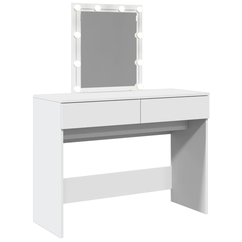vidaXL fehér fésülködőasztal LED-del 100 x 40 x 130 cm