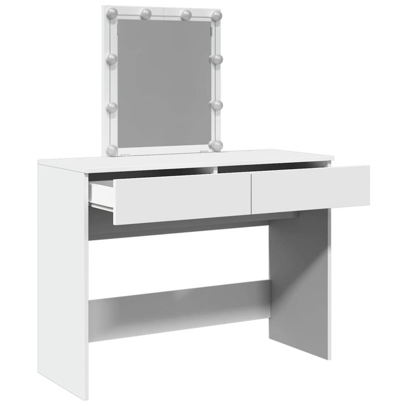vidaXL fehér fésülködőasztal LED-del 100 x 40 x 130 cm