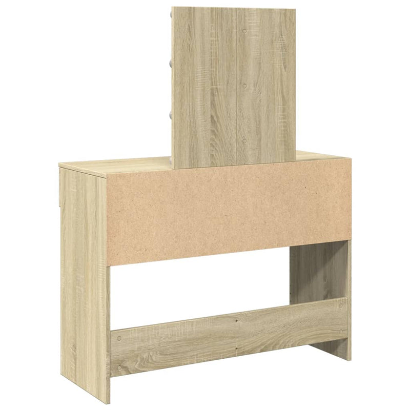 vidaXL sonoma tölgy színű fésülködőasztal LED-del 100 x 40 x 130 cm