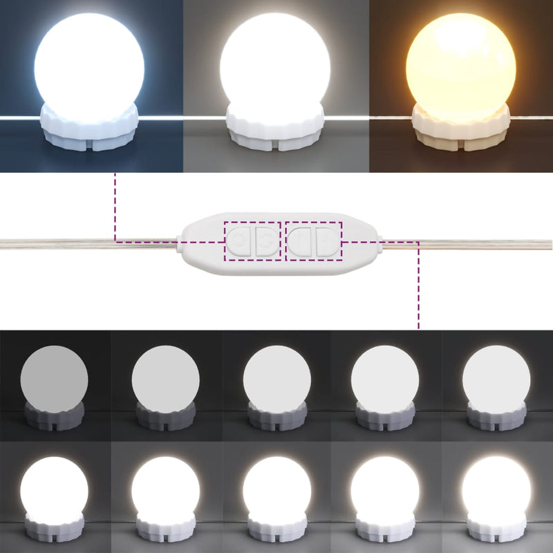 vidaXL sonoma tölgy színű fésülködőasztal LED-del 100 x 40 x 130 cm