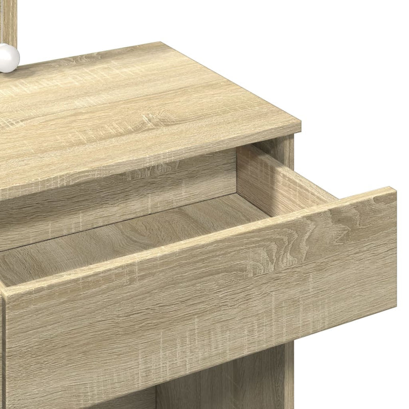 vidaXL sonoma tölgy színű fésülködőasztal LED-del 100 x 40 x 130 cm