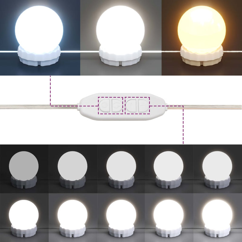 vidaXL barna tölgy színű fésülködőasztal LED-del 100 x 40 x 130 cm